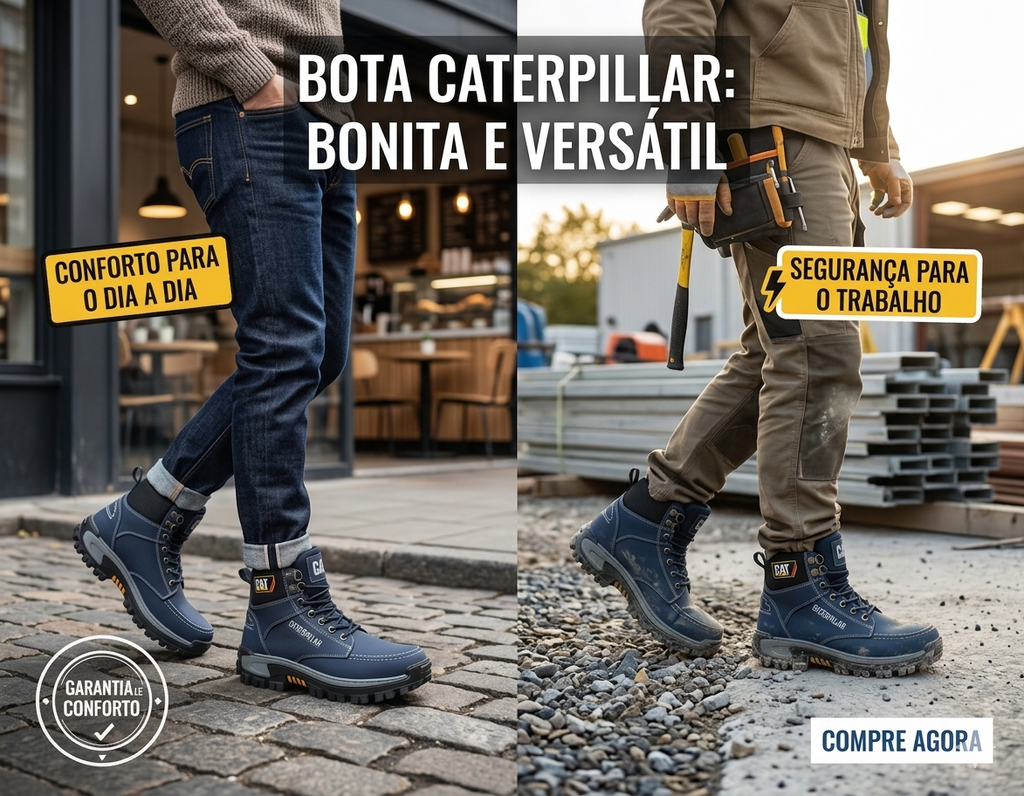🥾 BOTA CAT VENA AZUL – Fuerza, Estilo y Máxima Resistencia
