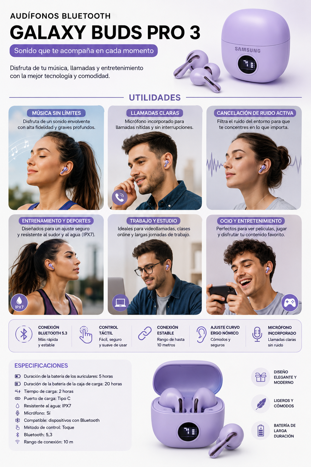 🎧 Galaxy Buds Pro 3– Tecnología Avanzada