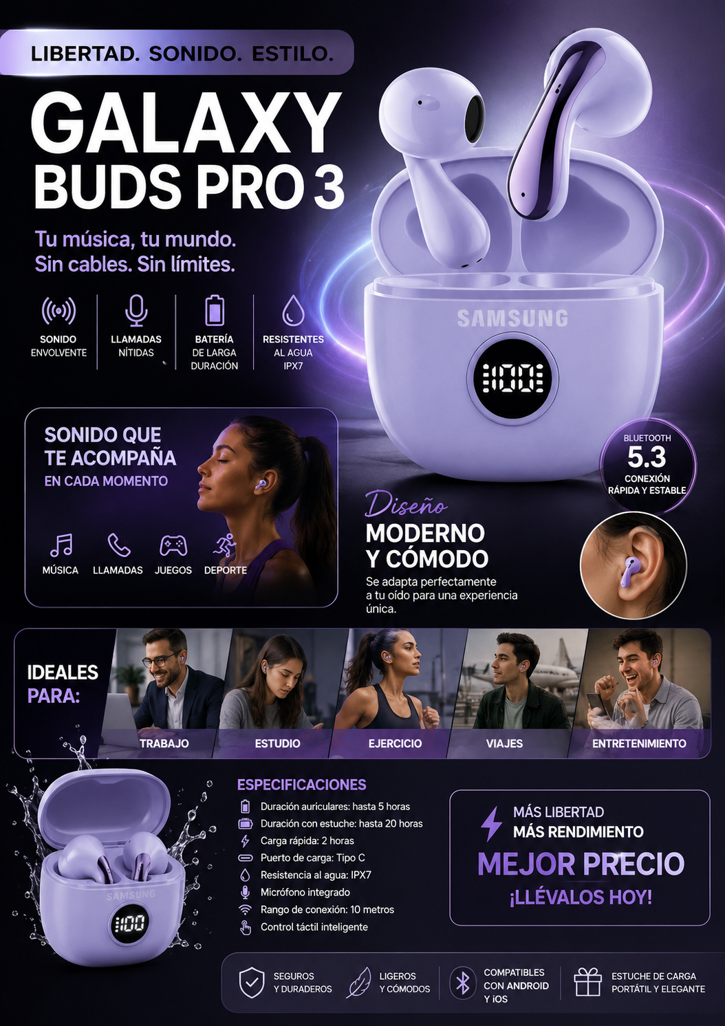 🎧 Galaxy Buds Pro 3– Tecnología Avanzada