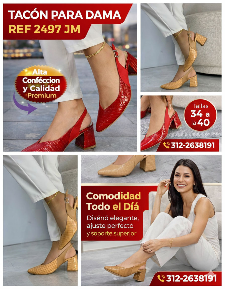 👠 TACÓN PARA DAMA REF 2497  - JM Elegancia que impone. Comodidad que sorprende.